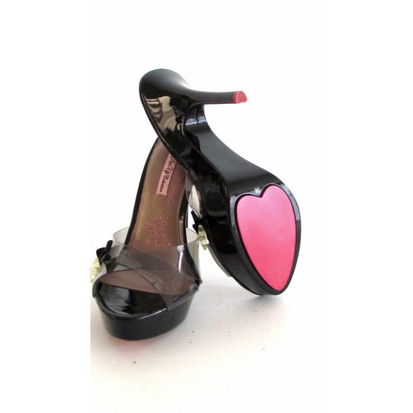 Fiorucci Black Heels with Silver Star Detail - Picture 10 of 13